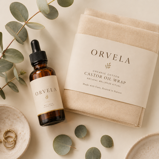 Orvela Liver Detox Kit — Organic Castor Oil + Cotton Wrap Pack
